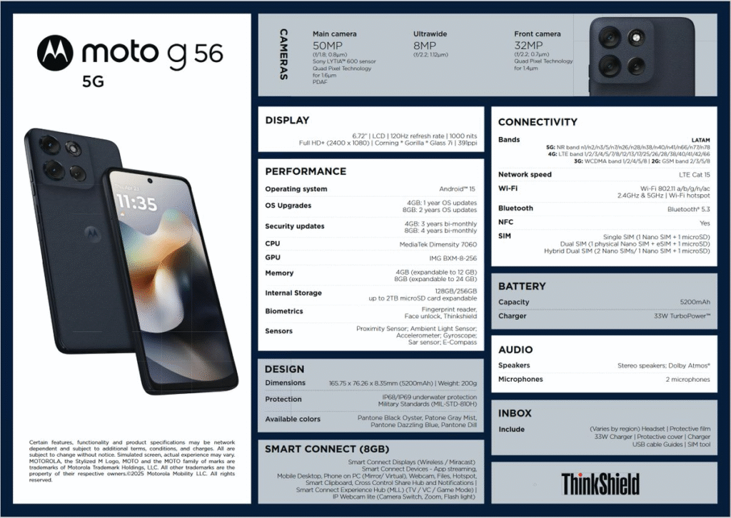 moto g56 5g,moto g56 5g price in bangladesh Moto G56 5G Full Specifications